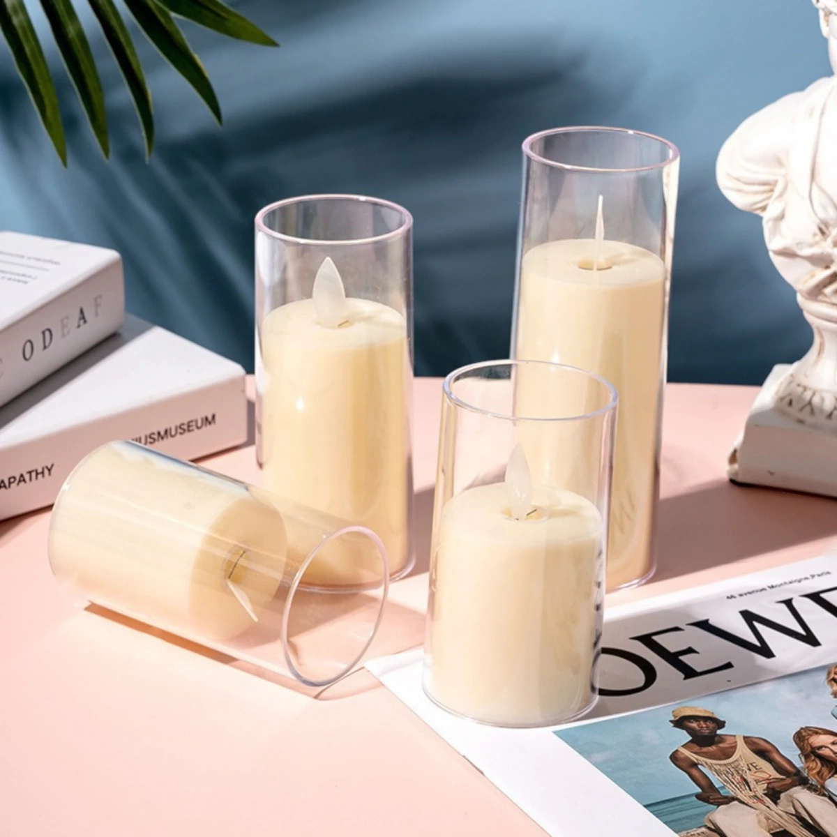 ŚWIECZKA LED 15CM ELEKTRYCZNY WKŁAD DO ZNICZY ŚWIECA EFEKT PŁOMIENIA ZNICZ