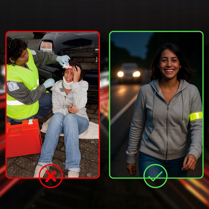 OPASKA ODBLASKOWA DO BIEGANIA DO ROWERU OSTRZEGAWCZA NA RAMIĘ NA NADGARSTEK