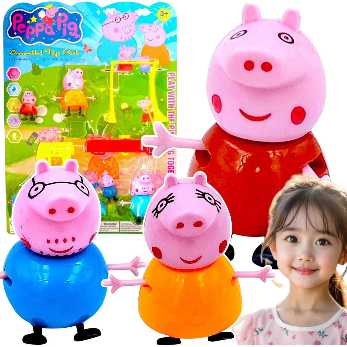 ŚWINKA PEPPA - ZESTAW PLAC ZABAW FIGURKI +  AKCESORIA ZJEŻDZALNIA HUŚTAWKA