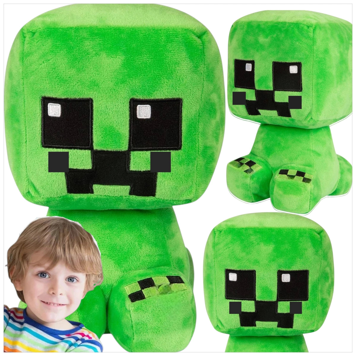 MINECRAFT ZIELONY LUDZIK DUŻA PLUSZOWA MASKOTKA PLUSZAK POSTAĆ Z GRY KRIPER