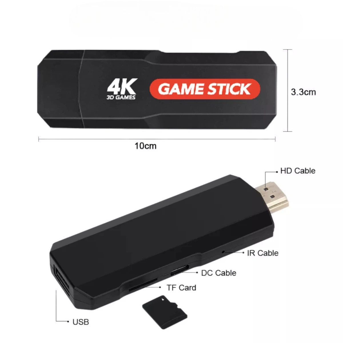 PROJEKTOR 4K LED KONSOLA GAME STICK PRO ANDROID 2 PADY GRY PILOT WIFI USB