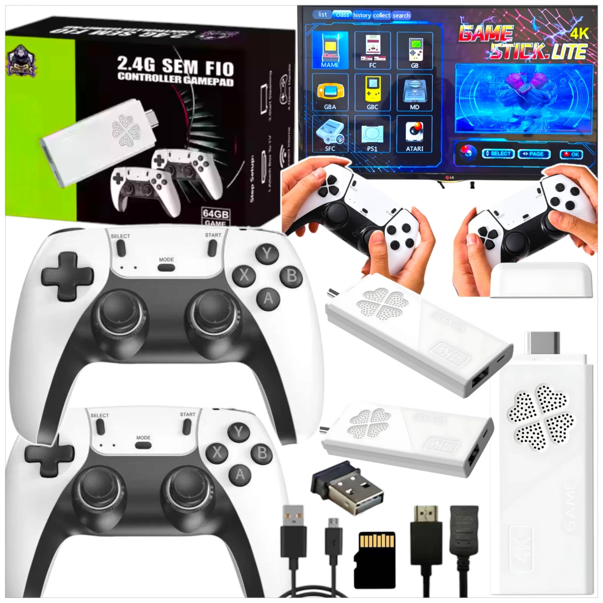 KONSOLA PRZENOŚNA RETRO M8 40000 GIER 2 PADY HDMI 4K PRO GIERKA TELEWIZYJNA