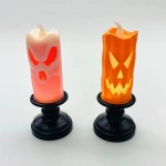 LAMPKA ELEKTRYCZNA NA HALLOWEEN OZDOBA ŚWIECZKA DYNIA LED 13CM Zestaw 6szt.