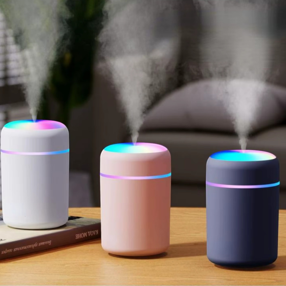 NAWILŻACZ POWIETRZA DYFUZOR AROMATERAPIA LAMPKA NOCNA LED RGB Z PILOTEM USB