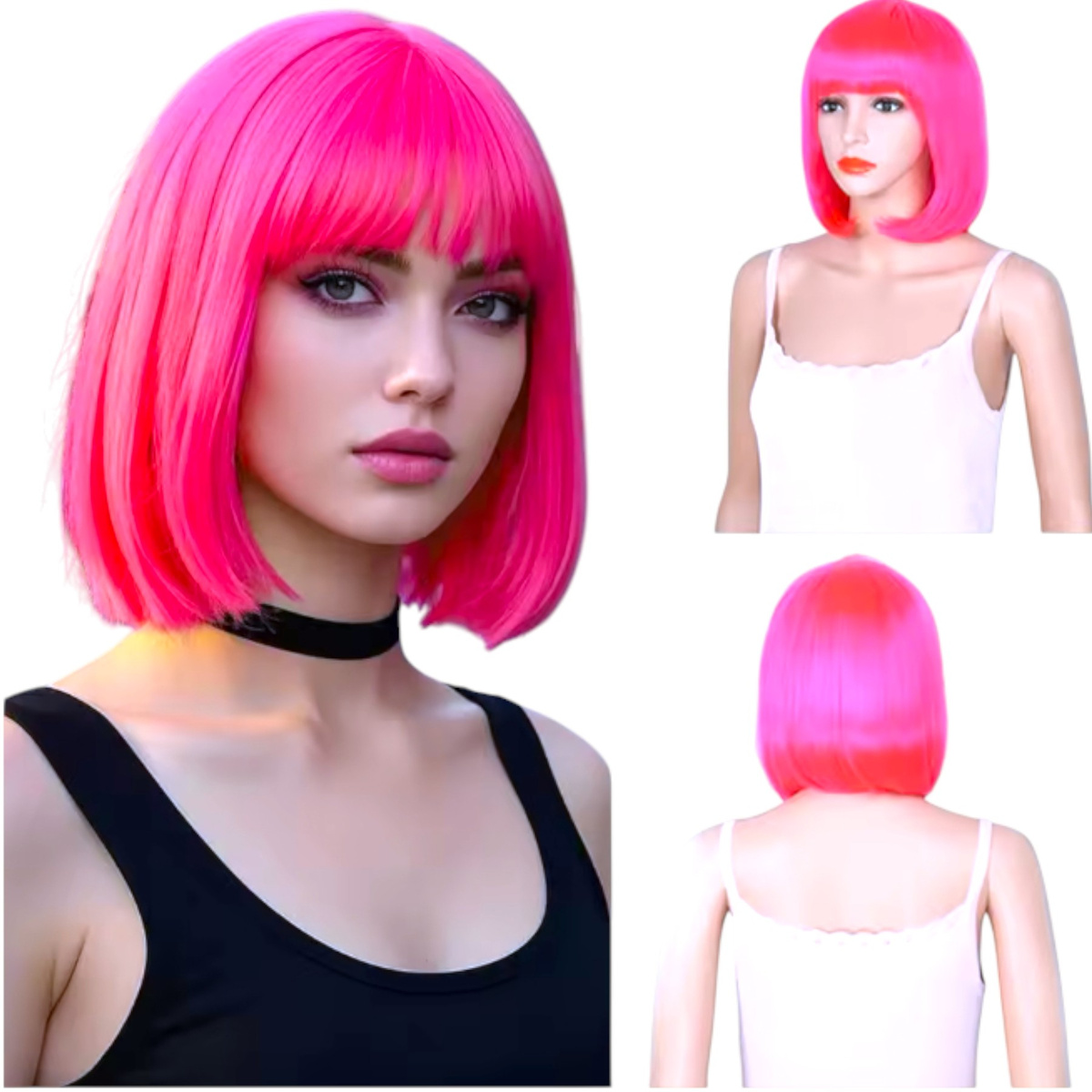 PERUKA RÓŻOWE WŁOSY