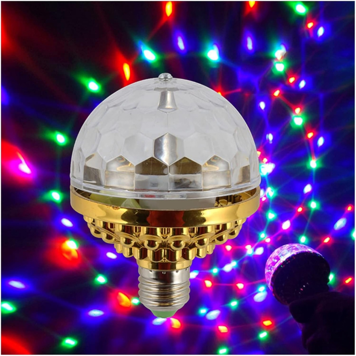 ŻARÓWKA DYSKOTEKOWA OBROTOWA LED DEKORACJA DESIGNERSKA KOLOROWY DIAMENT