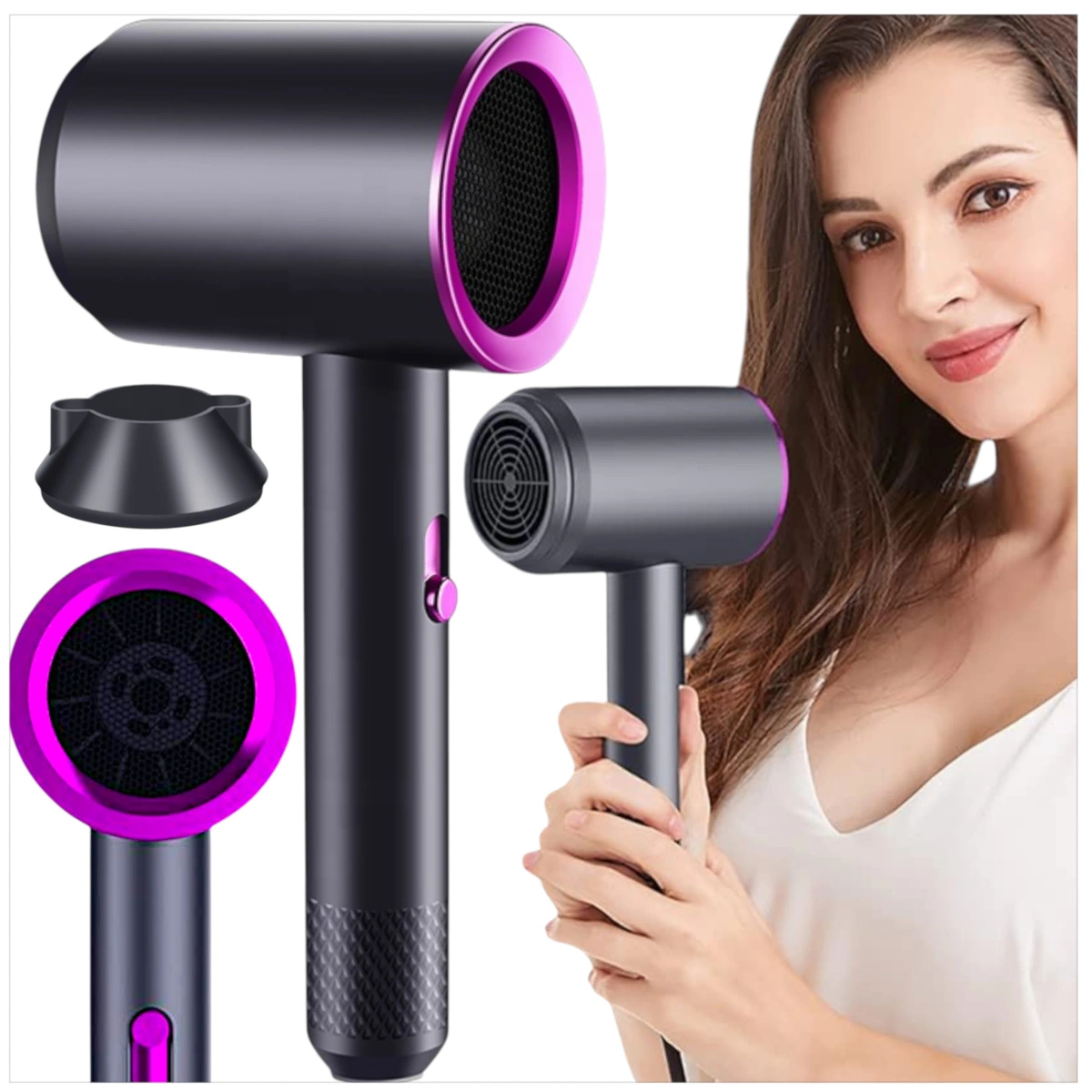 PROFESJONALNA SUSZARKA DO WŁOSÓW KONCENTRATOR JONIZACJA MEGA MOCNA 2000W