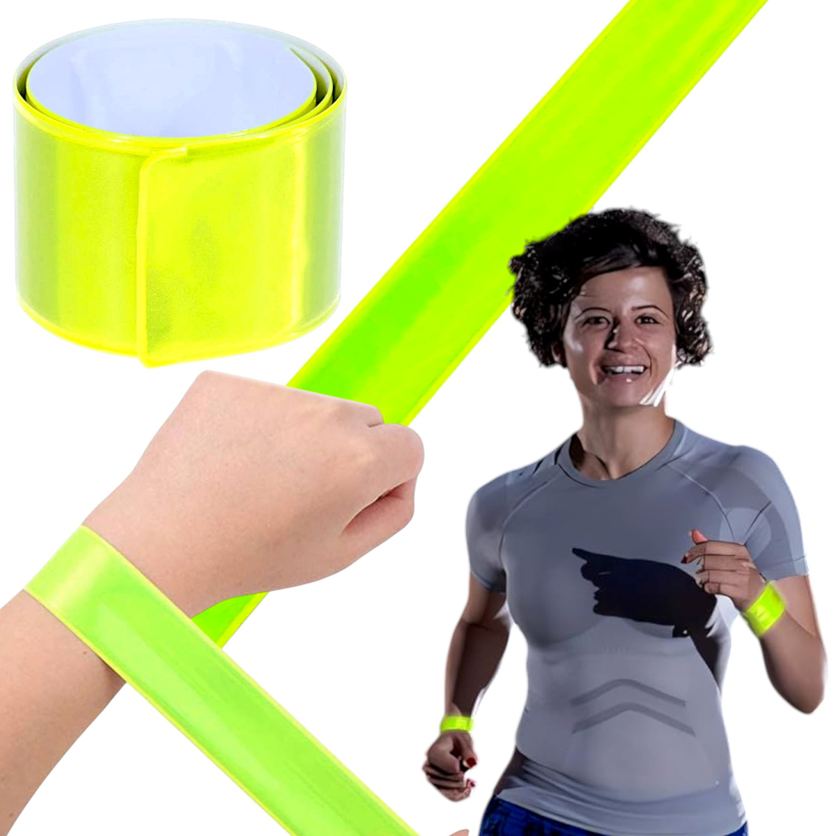 OPASKA ODBLASKOWA DO BIEGANIA DO ROWERU 40cm - ZESTAW 10 SZTUK