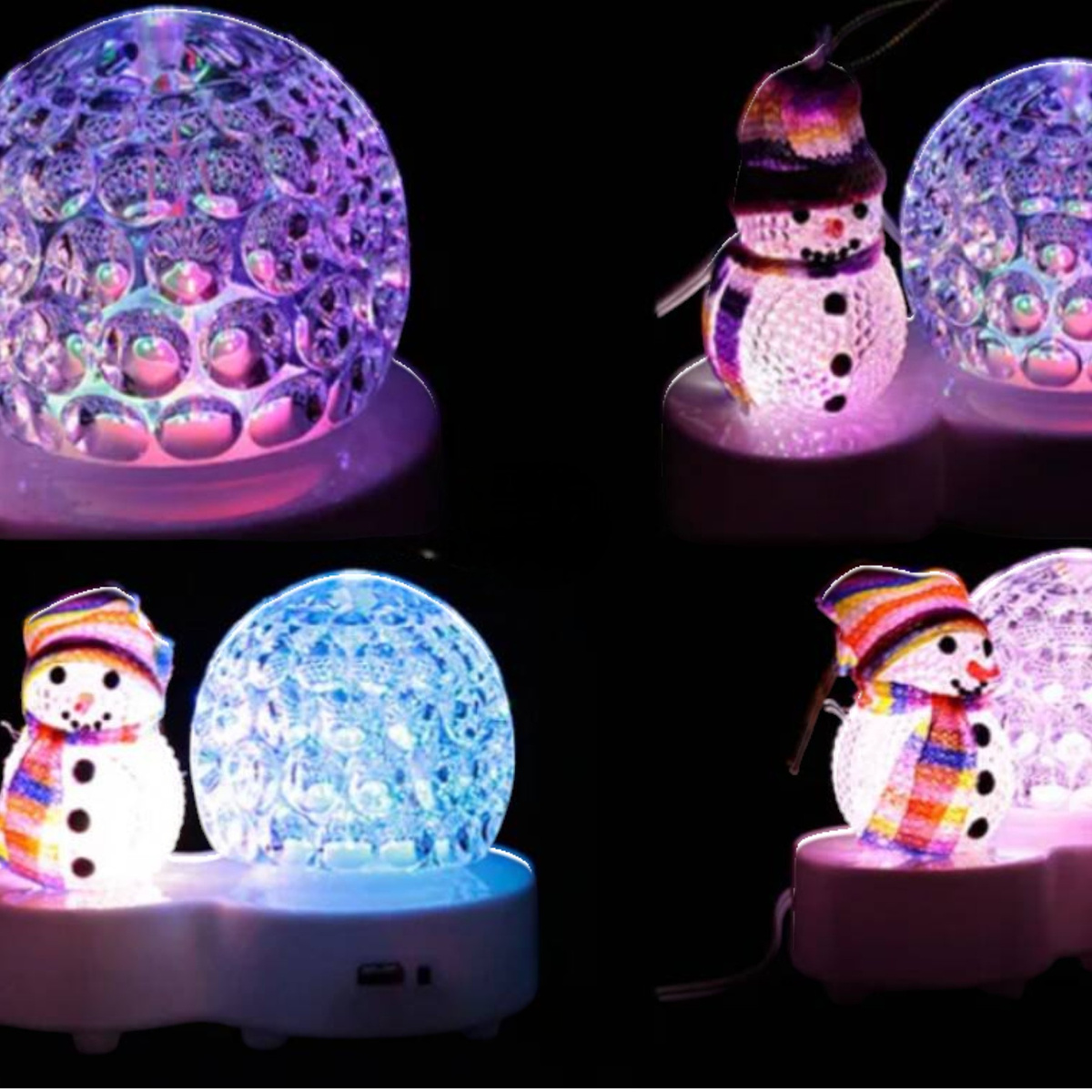 LAMPKA NOCNA Z PROJEKTOREM OZDOBA ŚWIĘTA BOŻE NARODZENIE KRYSZTAŁOWA KULA