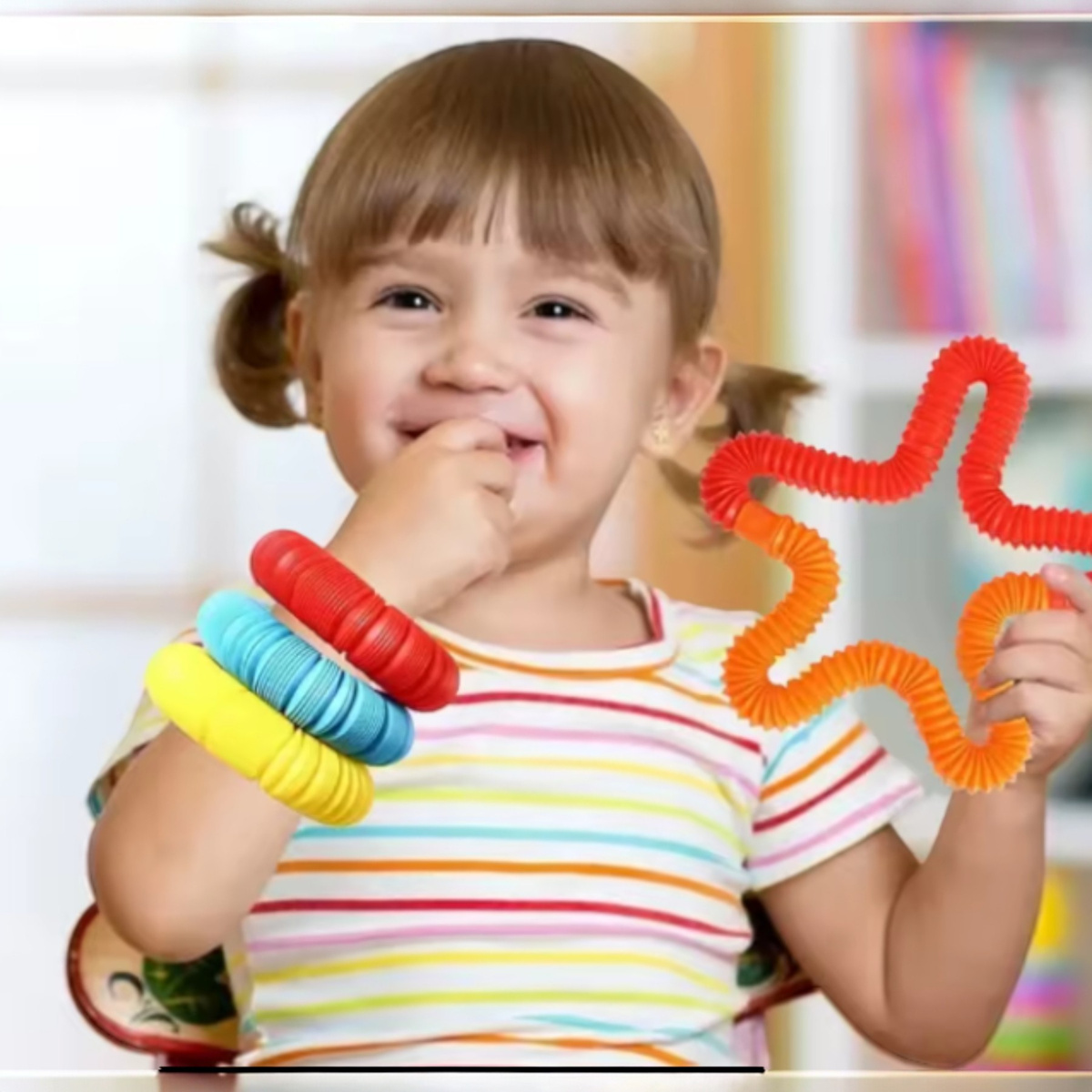 DUŻA RURKA ANTYSTRESOWA SENSORYCZNA GNIOTEK RURA POP TUBE XXL MEGA ROZCIĄGLIWA - ZESTAW 4 SZTUKI