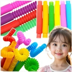 DUŻA RURKA ANTYSTRESOWA SENSORYCZNA GNIOTEK RURA POP TUBE XXL MEGA ROZCIĄGLIWA - ZESTAW 8 SZTUK