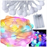 LAMPKI ŚWIĄTECZNE KULECZKI DEKORACJA ŁAŃCUCH LED 20 KOLOROWYCH KULEK