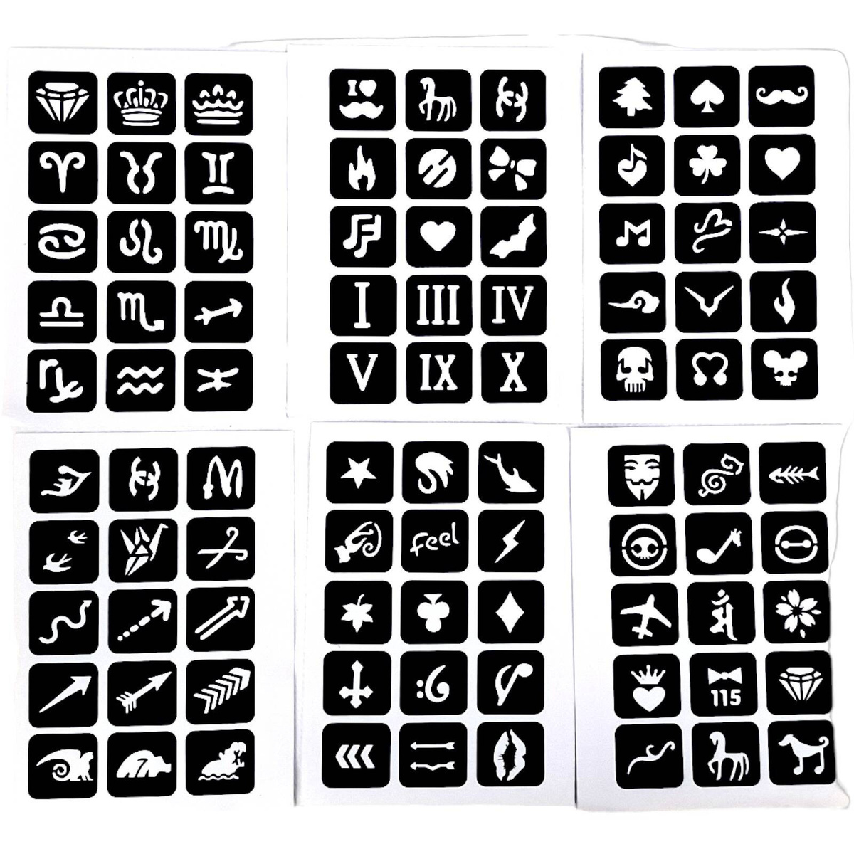 DUŻY ZESTAW DO TATUAŻY SZABLONY TATUAŻE BROKATOWE MAKIJAŻ MALOWANIE TWARZY