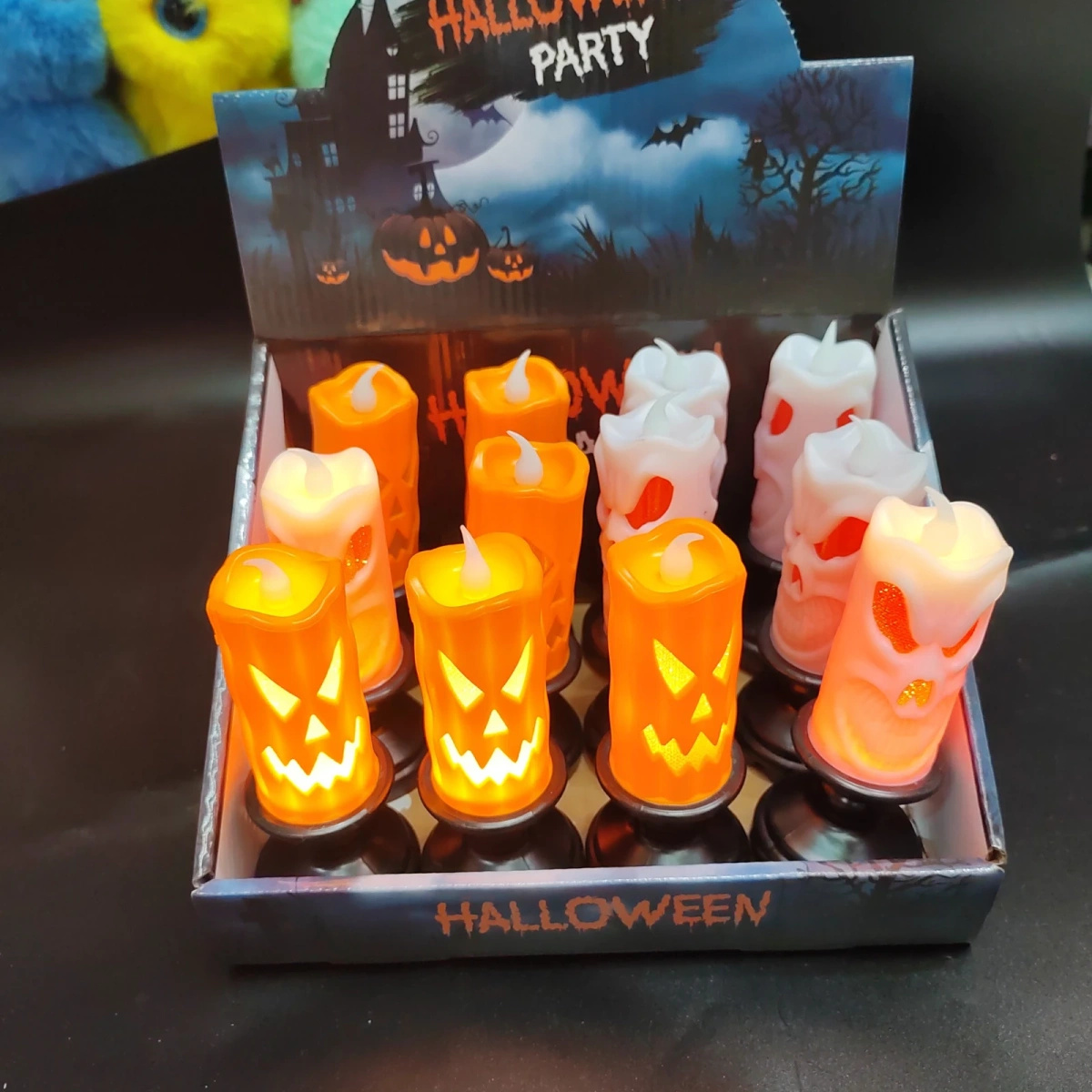 LAMPKA ELEKTRYCZNA NA HALLOWEEN OZDOBA ŚWIECZKA DYNIA ŚWIECA LED 13CM