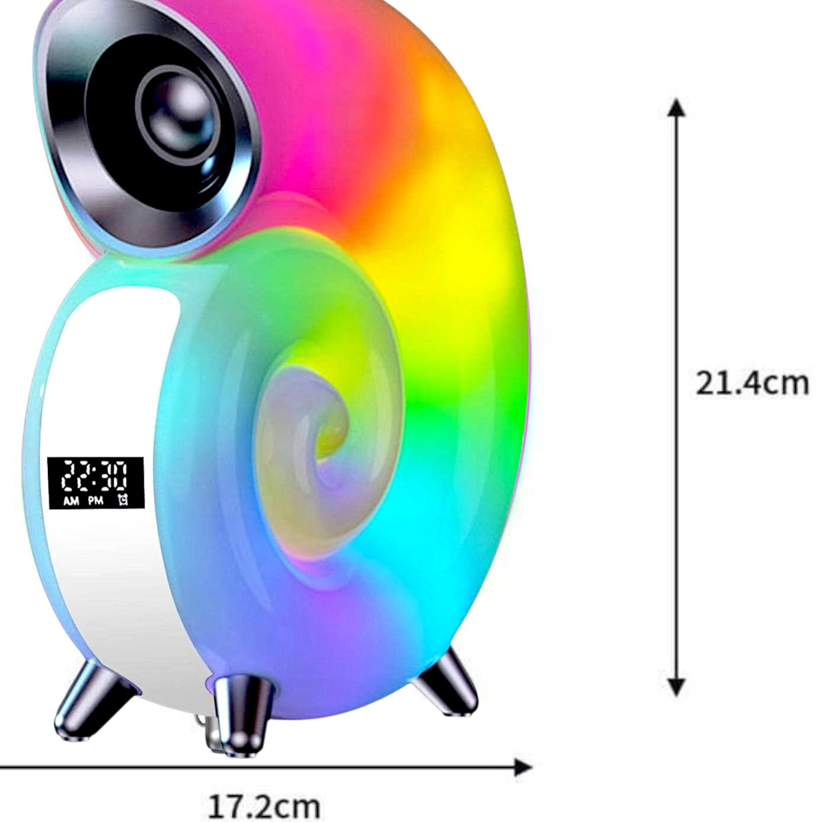 LAMPKA NOCNA LED ŚLIMAK RGB BLUETOOTH ZEGAR RADIO GŁOŚNIK APLIKACJA
