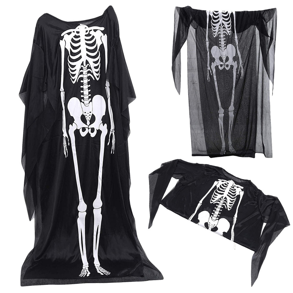 PRZEBRANIE SZKIELET KOŚCIOTRUP STRÓJ NA IMPREZĘ HALLOWEEN