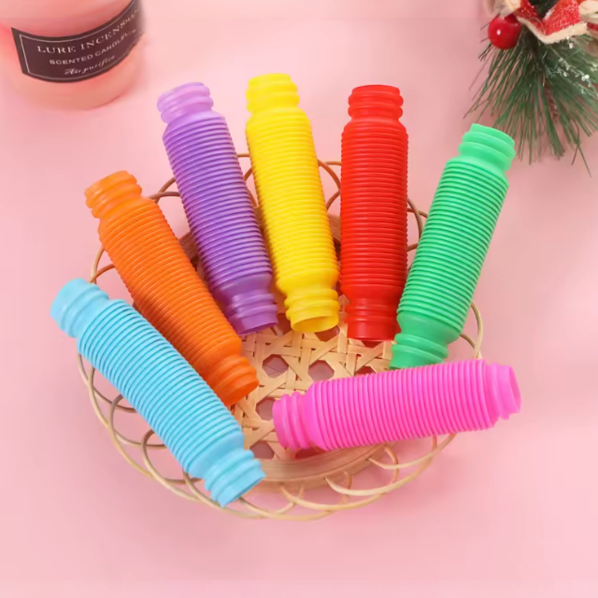 RURKA ANTYSTRESOWA SENSORYCZNA GNIOTEK RURA POP TUBE XXL MEGA ROZCIĄGLIWA - ZESTAW 24 SZTUKI