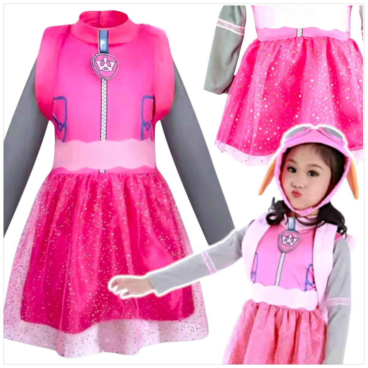 PSI PATROL STRÓJ SKYE KOSTIUM DLA DZIEWCZYNKI NA IMPREZĘ SUKIENKA M