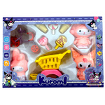 KUROMI - DUŻY  ZESTAW FIGUREK  + AKCESORIA WÓZEK SKLEPOWY ROWER ZESTAW 10W1