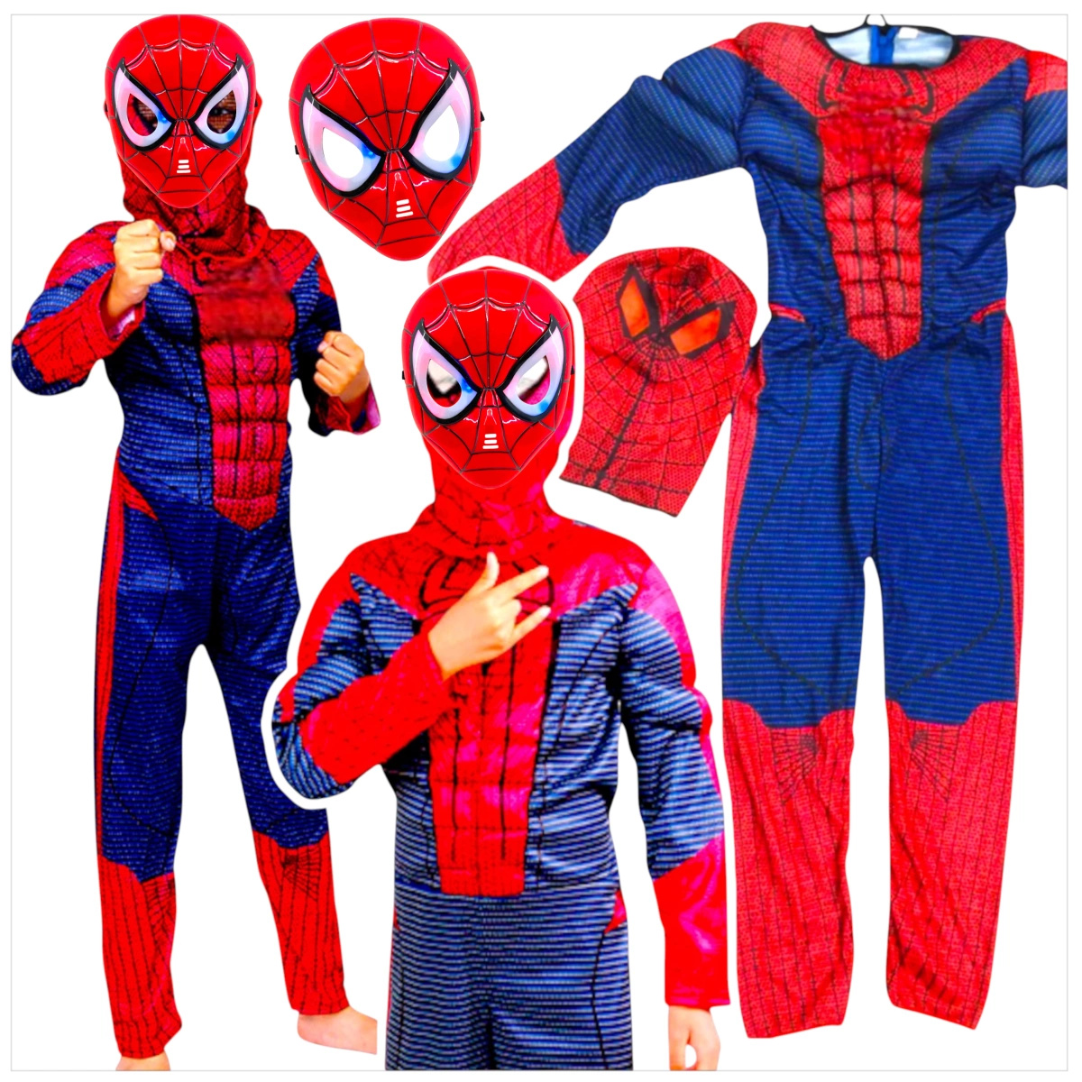 SPIDERMAN - STRÓJ DLA CHŁOPCA GRUBY Z MIEŚNIAMI DELUXE