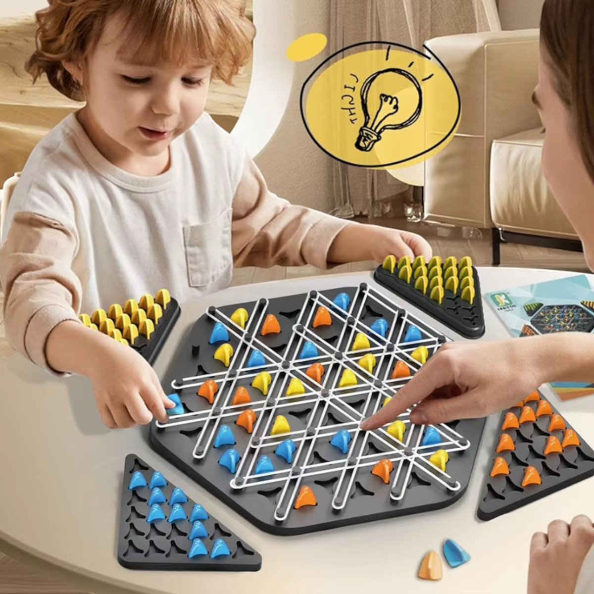 TRIGGLE STRATEGICZNA GRA PLANSZOWA TRÓJKĄTY GUMKI 3D GRA ŁAMIGŁOWKA PIONKI