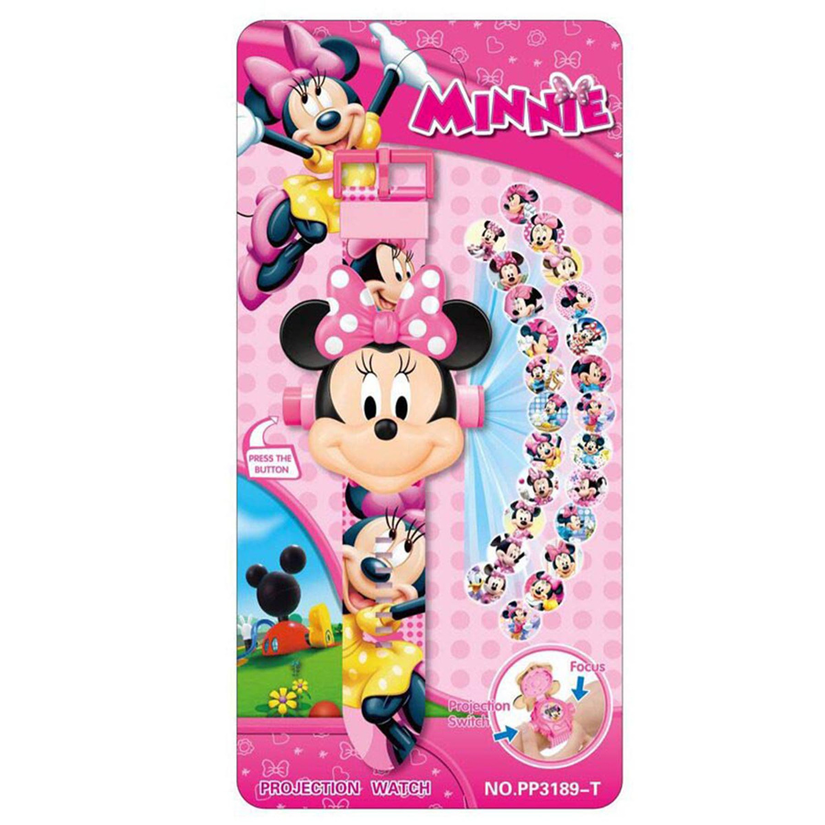 ZEGAREK Z PROJEKTOREM DLA DZIECI MYSZKA MINNIE 3D WYŚWIETLA OBRAZKI RZUTNIK