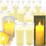 ŚWIECZKA LED 15CM ELEKTRYCZNY WKŁAD DO ZNICZY ŚWIECA EFEKT PŁOMIENIA ZNICZ (Zestaw 12 sztuk)