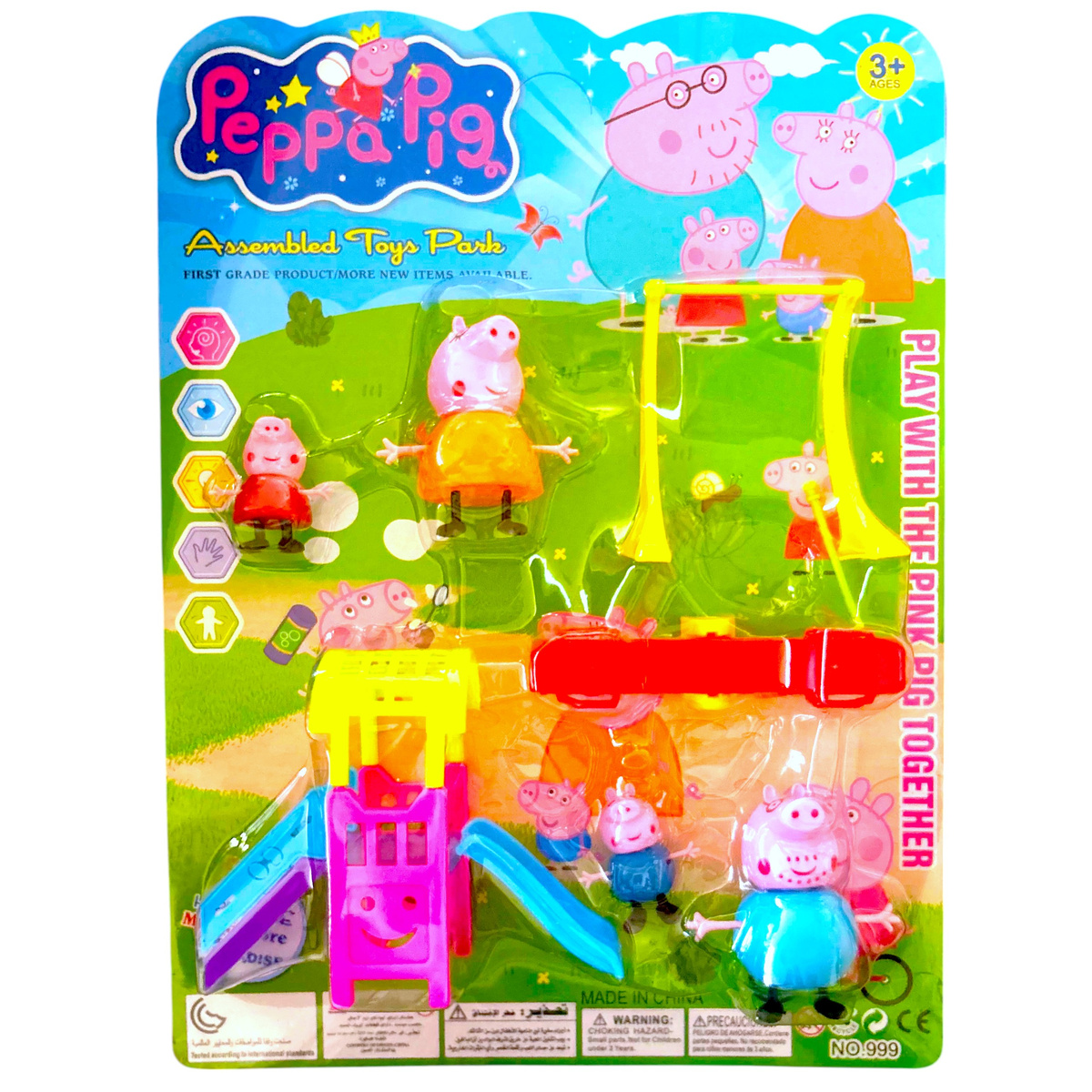 ŚWINKA PEPPA - ZESTAW PLAC ZABAW FIGURKI +  AKCESORIA ZJEŻDZALNIA HUŚTAWKA