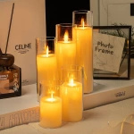 ŚWIECZKA LED 15CM ELEKTRYCZNY WKŁAD DO ZNICZY ŚWIECA EFEKT PŁOMIENIA ZNICZ (Zestaw 18 sztuk)