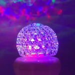 LAMPA DYSKOTEKOWA OBROTOWA LED DEKORACJA DESIGNERSKA KOLOROWY KRYSZTAŁ