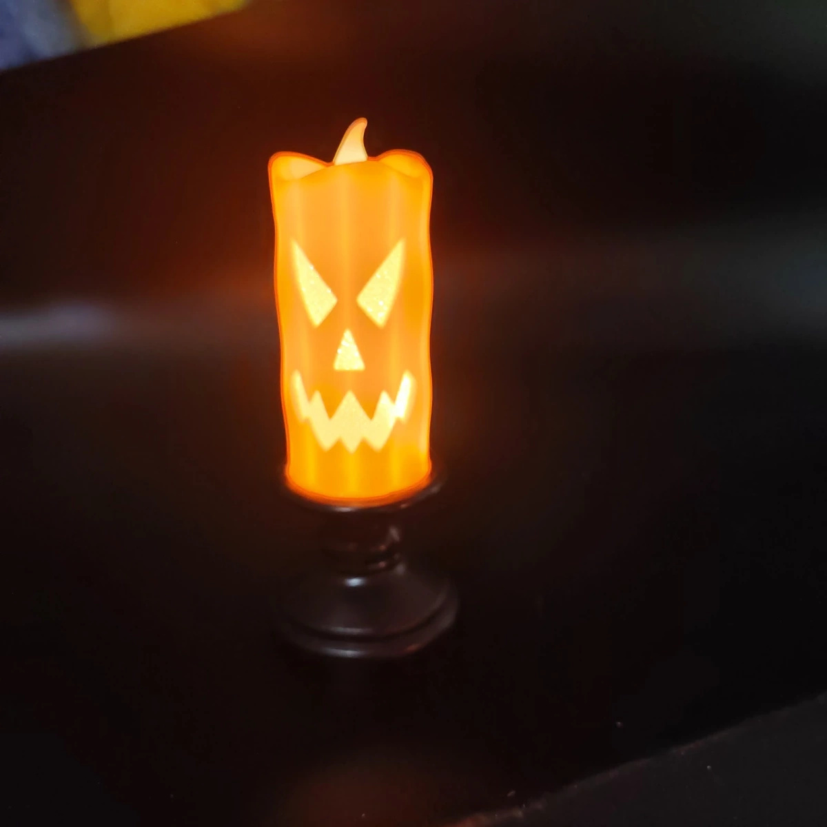 LAMPKA ELEKTRYCZNA NA HALLOWEEN OZDOBA ŚWIECZKA DYNIA LED 13CM Zestaw 6szt.