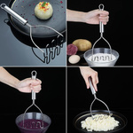  TŁUCZEK PRASKA DO ZIEMNIAKÓW PUREE OGRĄGŁY UGNIATACZ UBIJAK METALOWY 24CM