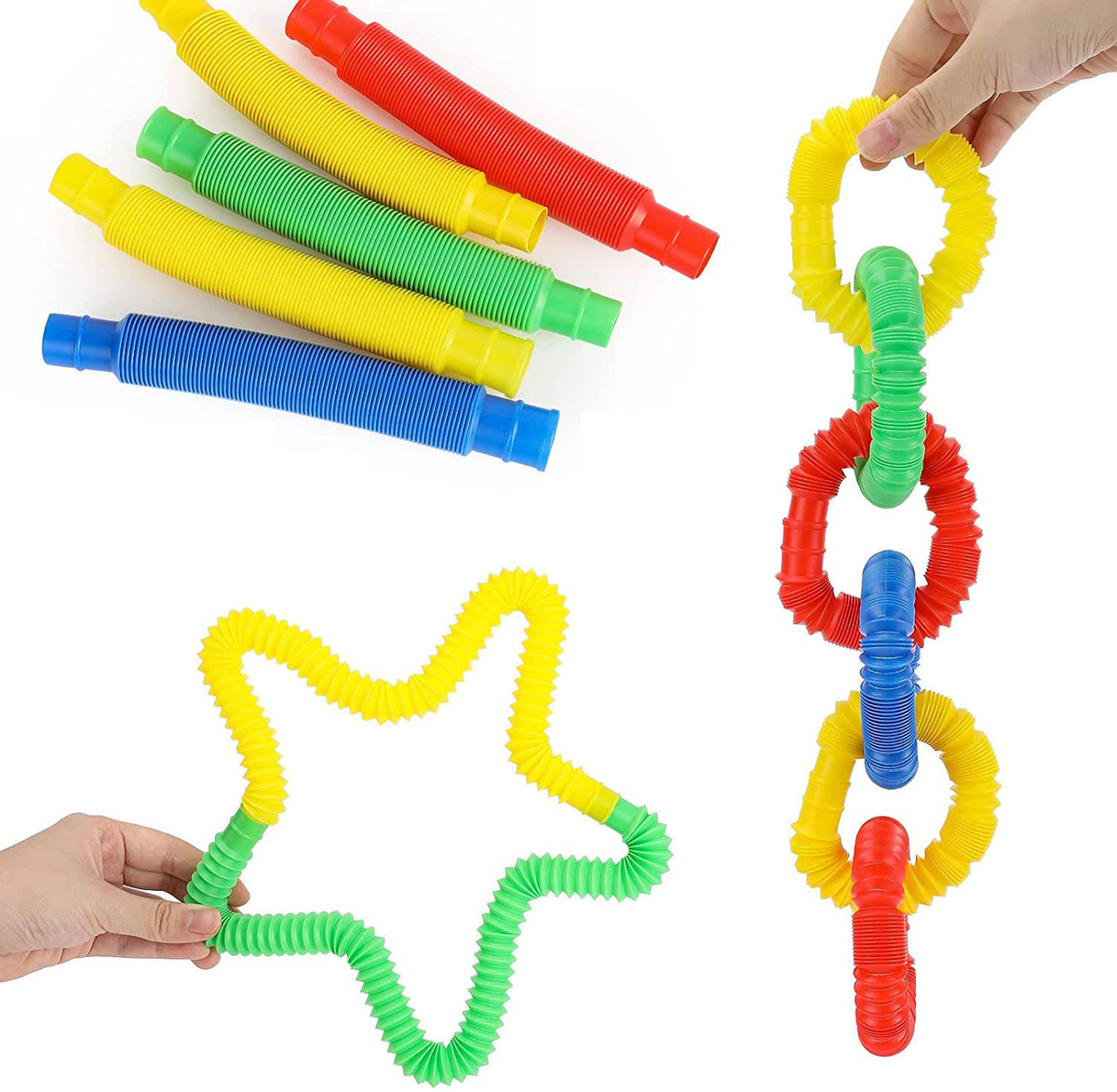 RURKA ANTYSTRESOWA RURKI SENSORYCZNE MEGA ZESTAW 6 SZTUK FIDGET ZABAWKA