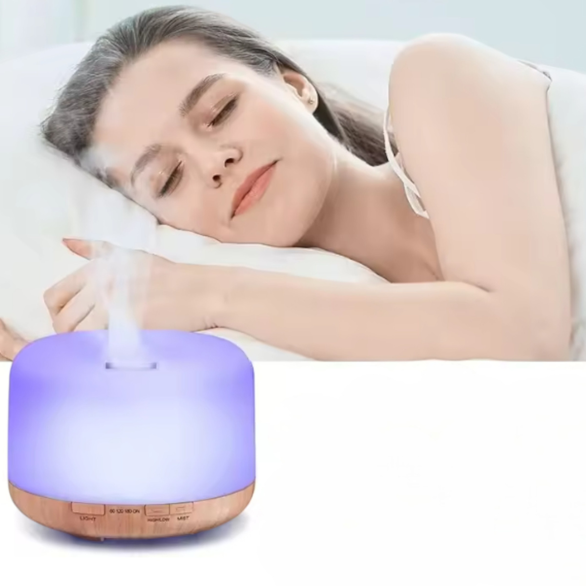 NAWILŻACZ POWIETRZA DYFUZOR AROMATERAPIA LAMPKA NOCNA LED RGB Z PILOTEM USB