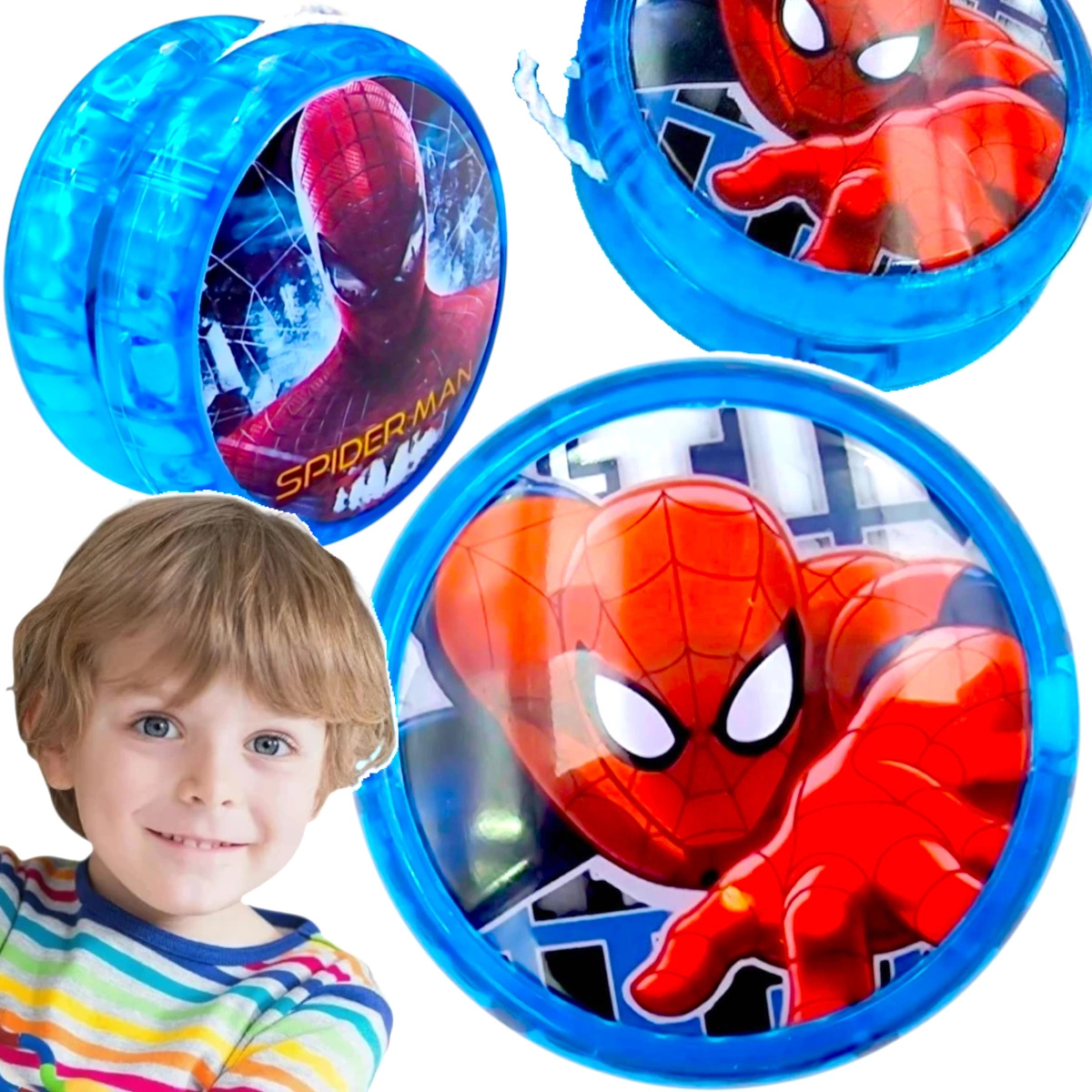JOJO ŚWIECĄCE YOYO ŚWIECI SPIDERMAN ZABAWKA ZRĘCZNOŚCIOWA DLA DZIECI LED