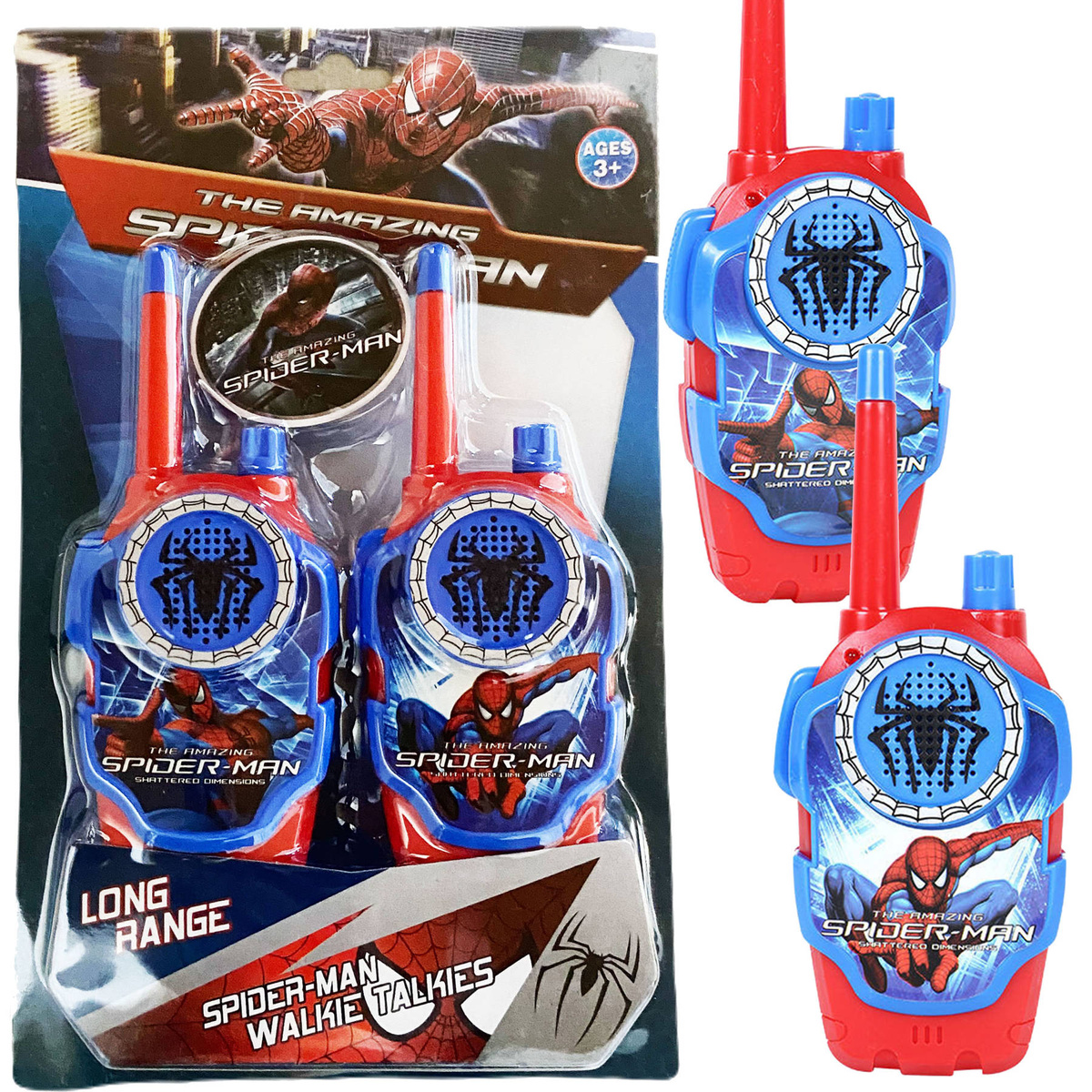 SPIDERMAN WALKIE TALKIE SPIDER MAN ŁOKI TOKI DWIE KRÓTKOFALÓWKI SŁUCHAWKI