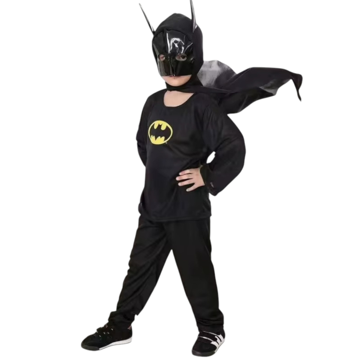 STRÓJ BATMANA DLA CHŁOPCA + MASKA ŚWIECĄCA 4w1 BATMAN rozmiar S