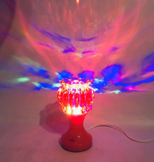 LAMPKA LED OBROTOWA DEKORACYJNY PROJEKTOR OBROTOWY ŚWIECI LED 18CM KRYSZTAŁ
