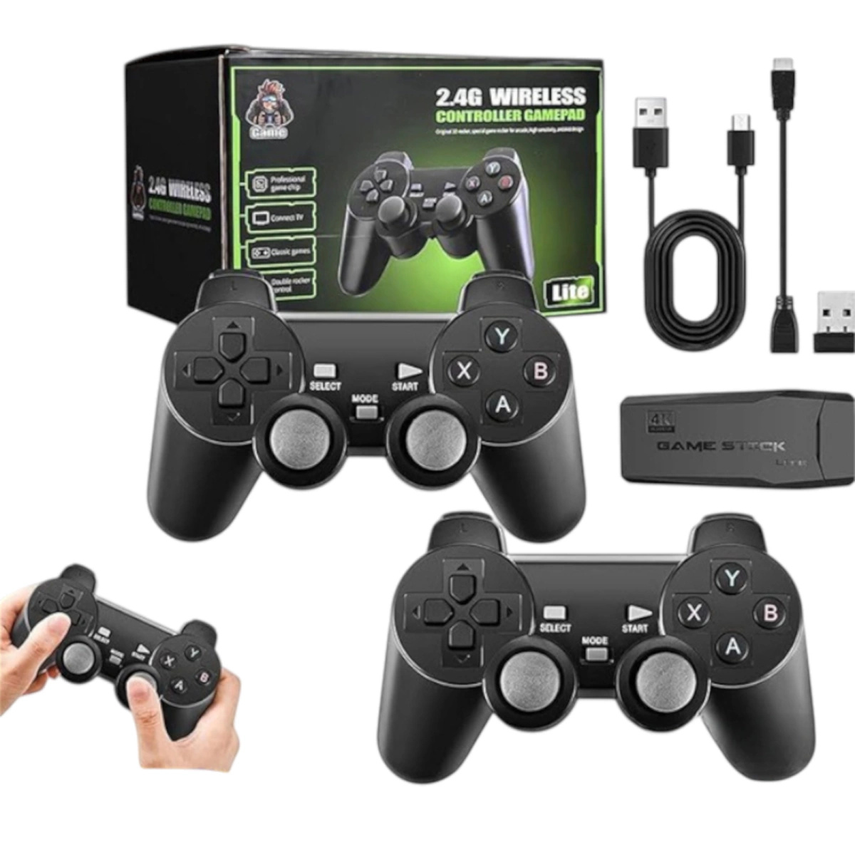 KONSOLA PRZENOŚNA RETRO GIERKA TELEWIZYJNA HDMI 20000 GIER 2 PADY EMULATOR