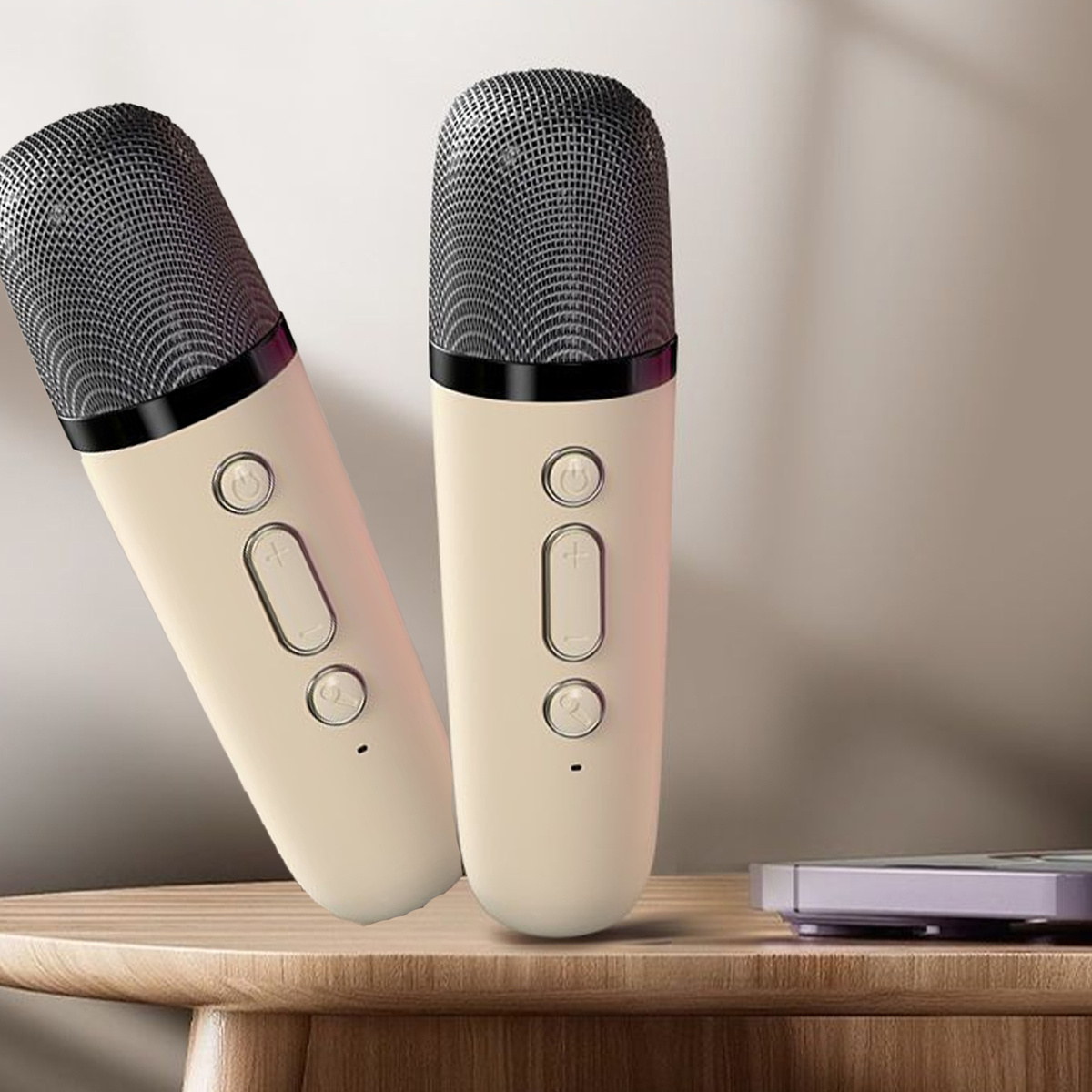 ZESTAW KARAOKE 2 MIKROFONY BEZPRZEWODOWY PRZENOŚNY GŁOŚNIK BLUETOOTH LED