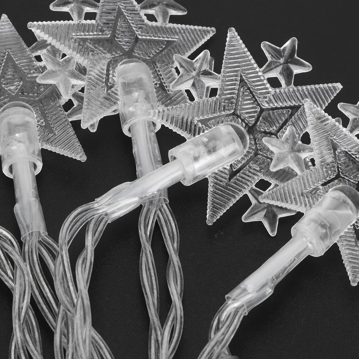 LAMPKI ŚWIĄTECZNE KSZTAŁT GWIAZD DEKORACJA ŁAŃCUCH LED KOLOROWE GWIAZDKI