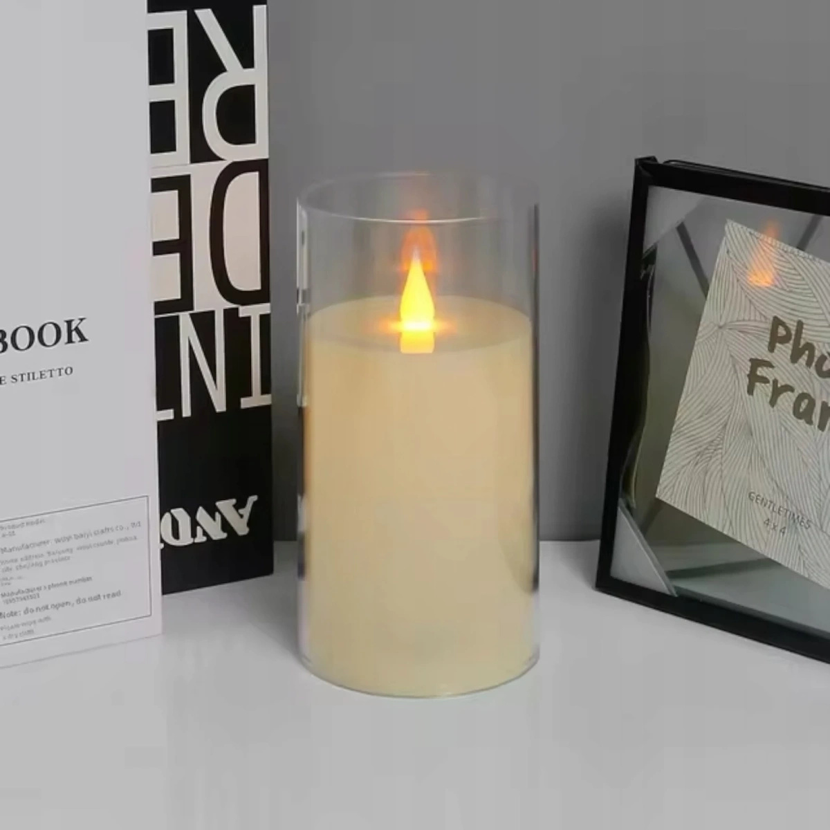 ŚWIECZKA LED 15CM ELEKTRYCZNY WKŁAD DO ZNICZY ŚWIECA EFEKT PŁOMIENIA ZNICZ