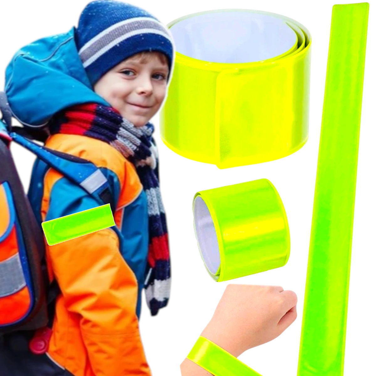 OPASKA ODBLASKOWA DO BIEGANIA DO ROWERU OSTRZEGAWCZA NA RAMIĘ NA NADGARSTEK