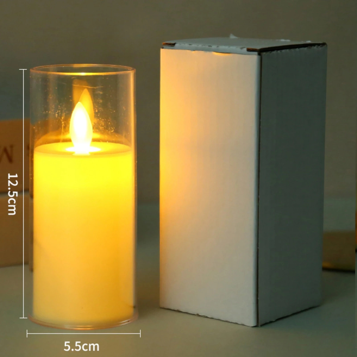 ŚWIECZKA LED 12.5 CM ELEKTRYCZNY WKŁAD DO ZNICZY ŚWIECA EFEKT PŁOMIENIA