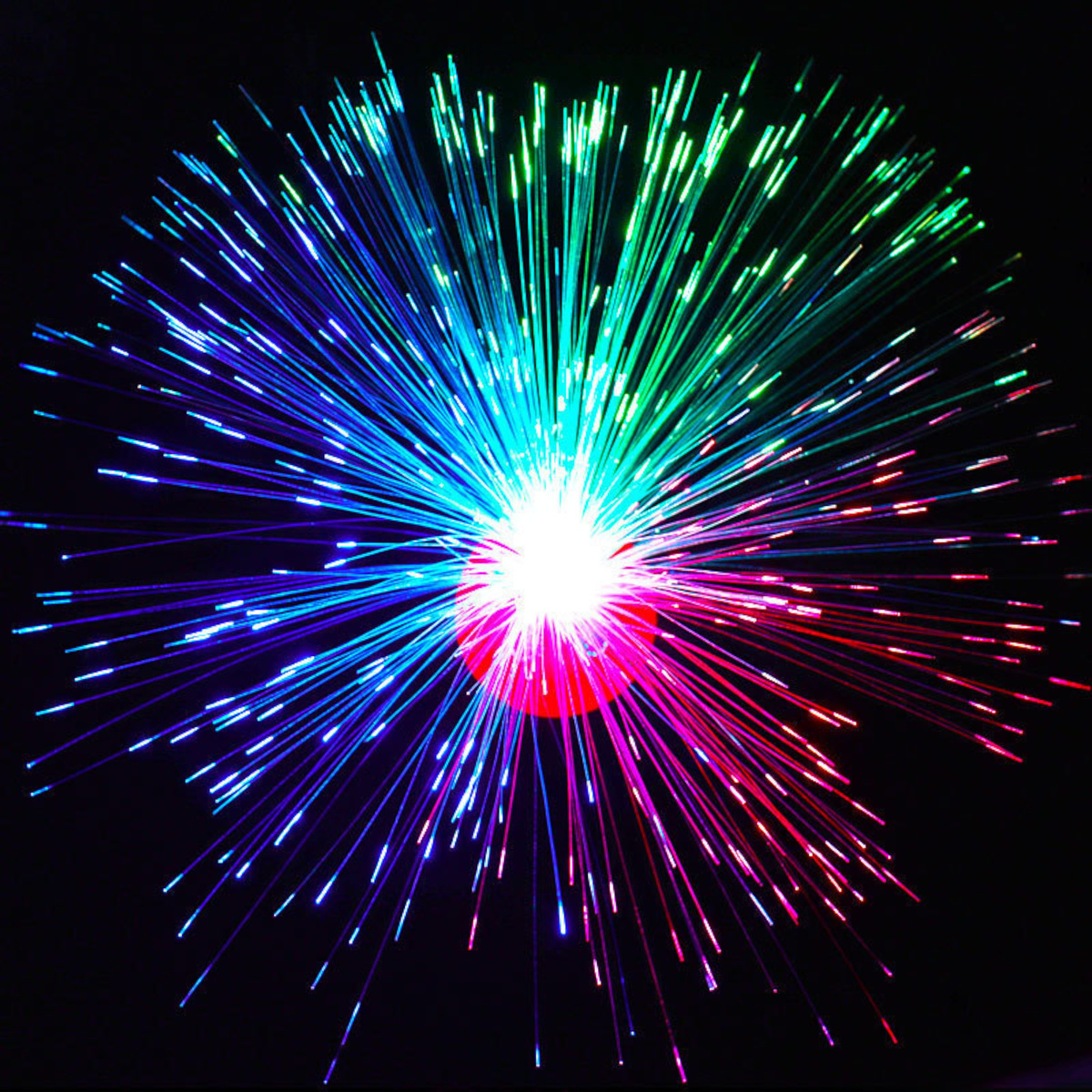 LAMPKA UFO LED FIBER LAMPA ŚWIATŁOWODOWA LED NA BATERIE ZMIENIAJĄCA KOLOR