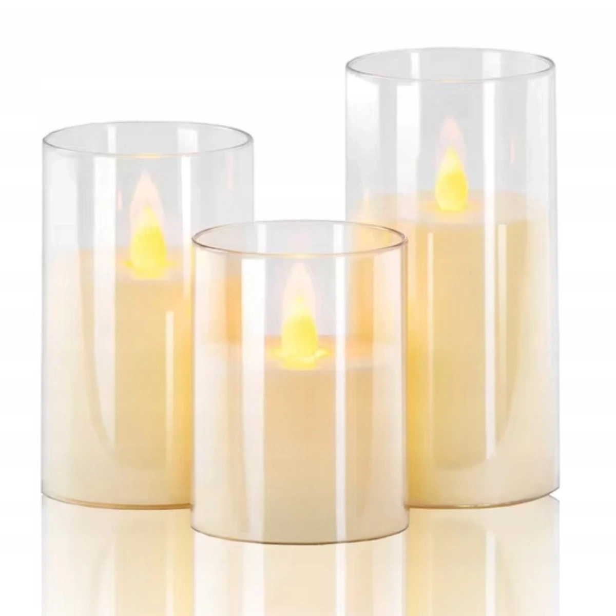 ŚWIECZKA LED 15CM ELEKTRYCZNY WKŁAD DO ZNICZY ŚWIECA EFEKT PŁOMIENIA ZNICZ (Zestaw 24 sztuki)