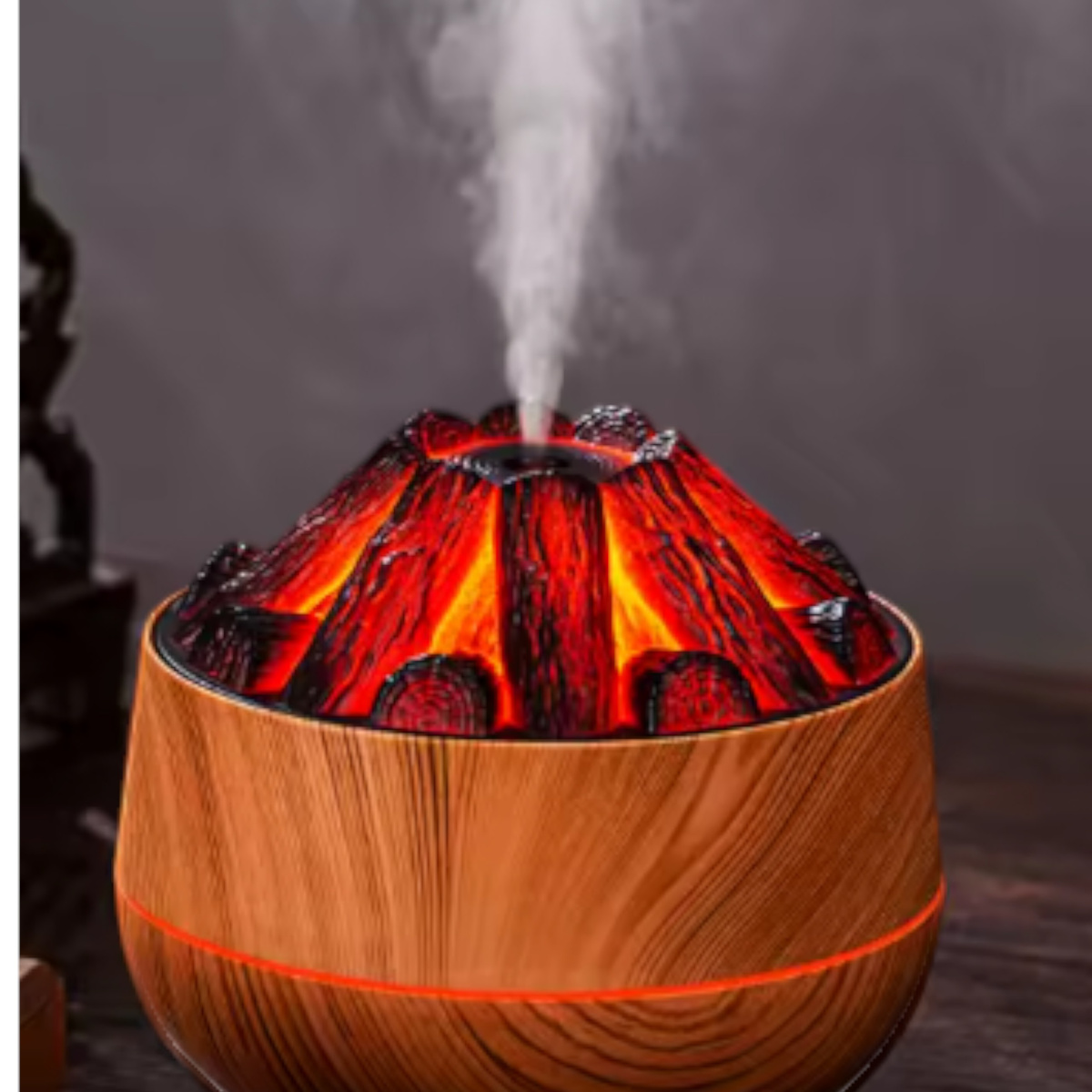 NAWILŻACZ DYFUZOR POWIETRZA LED USB AROMATERAPIA EFEKT OGNIA KOMINEK DO DOMU