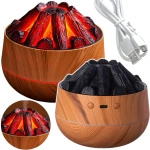 NAWILŻACZ DYFUZOR POWIETRZA LED USB AROMATERAPIA EFEKT OGNIA KOMINEK DO DOMU