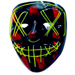 MASKA ŚWIECĄCA LED NA IMPREZĘ NA HALLOWEEN ŚWIECI W CIEMNOŚCI NA TWARZ