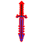 MIECZ ŚWIECĄCY Z GRY PIXELOWY DUŻY DŁUGI DŹWIĘKI 61CM PIXEL PODŚWIETLANY